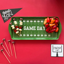 Green Football GameDay Melamine Tray for Appetizers & Tailgate Parties