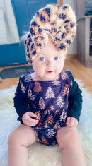 Leopard trees ruffle romper