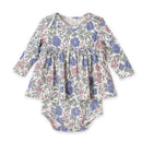 Vintage Floral Skirted Baby Girl Bamboo Bodysuit