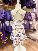Girls Purple & Gold Gameday Athletic Twirl Dress – LSU Inspired