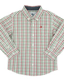 Christmas Plaid Boys Dress Shirt – Red & Green Button Down Holiday Outfit