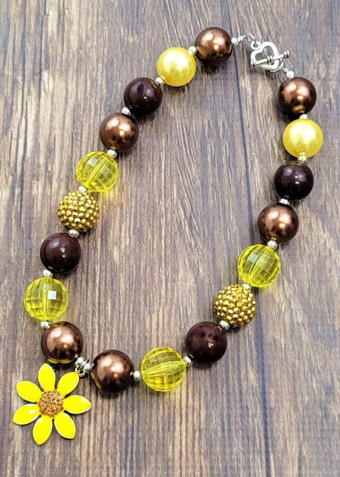 Sunflower Chunky Bead Necklace