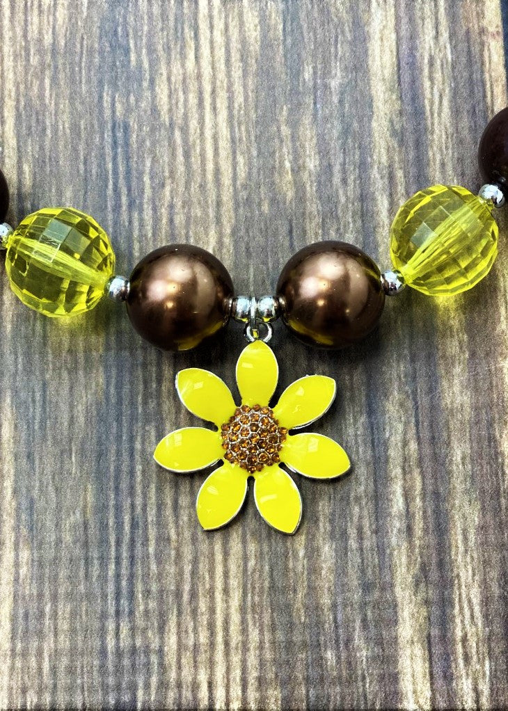 Sunflower Chunky Bead Necklace