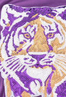 Purple LSU Tiger Sequin T-Shirt (mom & me)