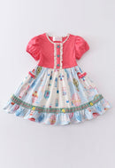 Platinum Hot Air Balloon Dress – Girls Boutique Puff Sleeve Dress