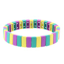 Mardi Gras Rectangular Metal Stretch Bracelet
