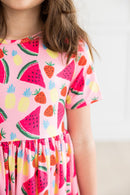 SALE Watermelon Wonder S/S Pocket Twirl Dress