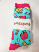 Jane Marie My Teacher Era Tall Socks | Teacher Crew Socks | Cute Back to School Socks | Teal School Supplies Socks | Bossier City, LA