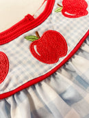 Back to School Blue Gingham Apple Collection | Girls Dress, Girls Short Set & Boys Short Set | Bossier City, LA