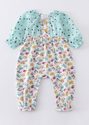 Platinum Mint Floral Romper – Sweet Baby Girl Outfit