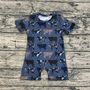 Cattle ribbed material boy romper