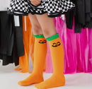 Jack- O- lantern lace top knee high socks