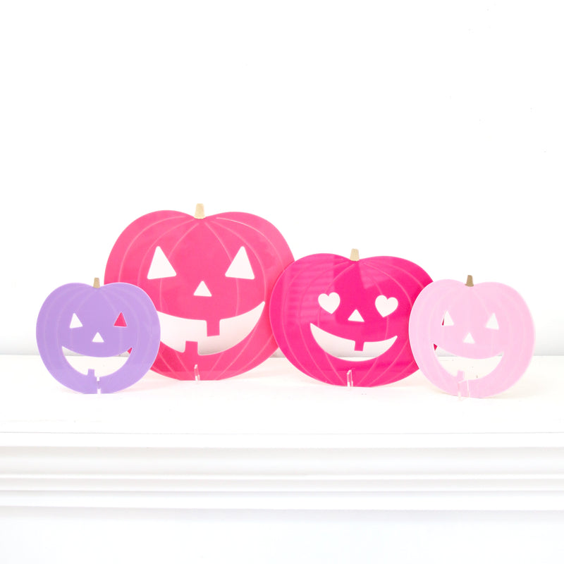 Acrylic Jack o’Lanterns - pink set