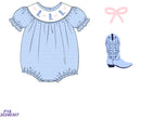 Boogie Girl Bubble– Smocked Cowgirl Boot Bubble