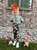 Fall pumpkins honey/ Ollie romper - with snaps