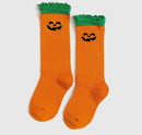 Jack- O- lantern lace top knee high socks