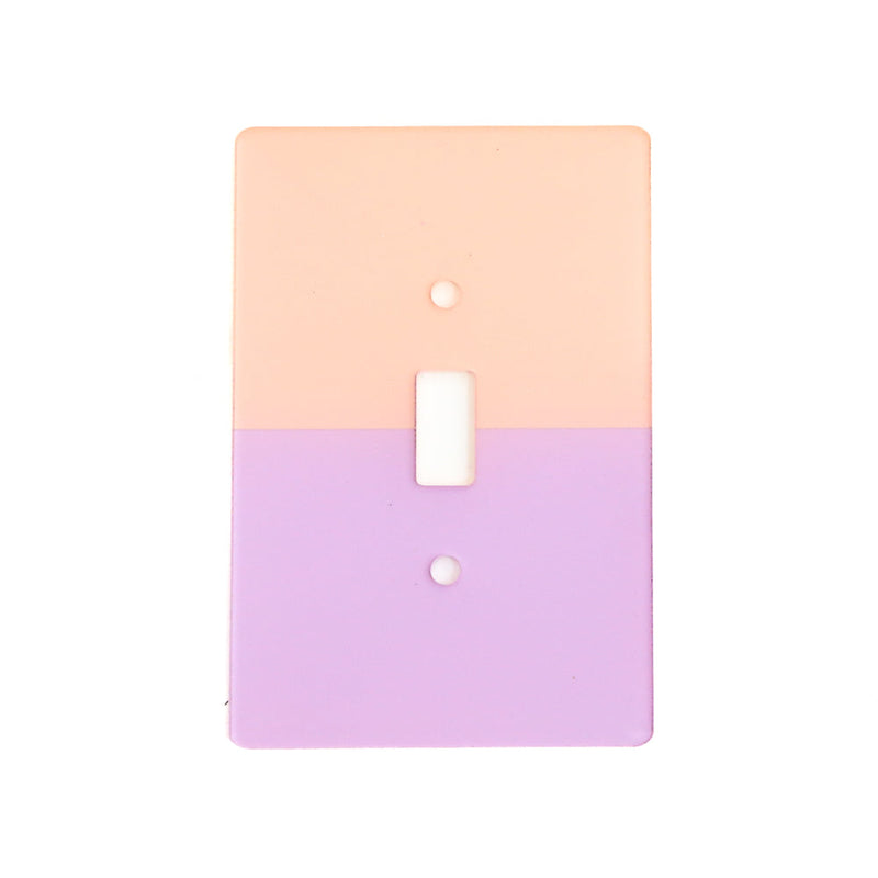 Peach and lavender color acrylic block light switch plate