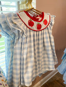 Back to School Blue Gingham Apple Collection | Girls Dress, Girls Short Set & Boys Short Set | Bossier City, LA