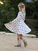 Halloween Vintage Cameo Print Girls Twirl Dress