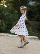 Halloween Vintage Cameo Print Girls Twirl Dress