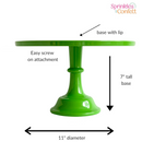 Bright Kelly Green Melamine Pedestal Cake Stand | Cupcake & Dessert Display