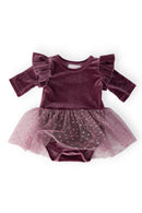 Amethyst Velvet Tutu Bodysuit