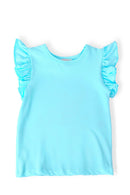 Aqua S/S Ruffle Tee