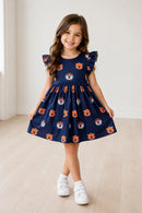 Auburn Blue Aubie Flutter Twirl Dress