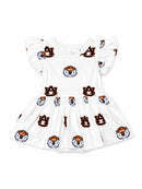 Auburn White Aubie S/S Flutter Twirl Bodysuit