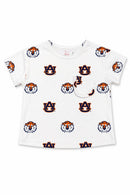 Auburn White Aubie Ruffle Pocket Tee