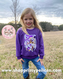 Purple Tiger Sequin Mom & Me Gameday Sweatshirt