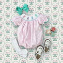 Smocked Pink Bunny Bubble
