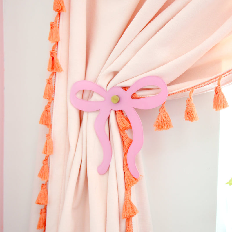 Acrylic bow curtain tie back