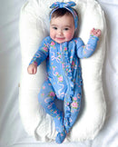 Elodie Ruffled Zippered Footie
