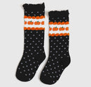 Pumpkin dot lace top knee high socks