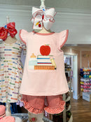 Pencil Embroidered Hair Bow | Girls Back-to-School Grosgrain Bow | WeeStay™ Clip | Bossier City, LA