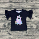 Iridescent Ghost ruffle top