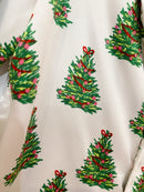 Classic Christmas Tree Satin Loungewear Set – Two-Piece Holiday Pajamas