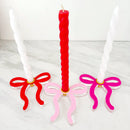 Thin bow acrylic candle holder