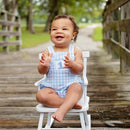 Smocked Blue First Birthday Bubble