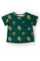 Baylor Green Bear Ruffle Pocket Tee