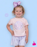 Azarhia Girls Glitter Leopard Smiley Pink Boxy Tee | Boutique Girls Graphic Shirt