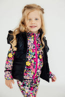 Black Checker Puffer Vest