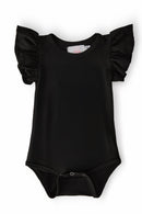 Black S/S Flutter Bodysuit