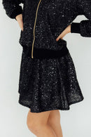 Black Sequin Twirl Skort