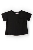 Black Ruffle Pocket Tee