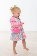 SALE Blue Retro Unicorns S/S Twirl Bodysuit