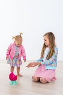 SALE Blue Retro Unicorns Satin Jacket