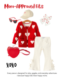 Charming White Denim Pants with Cute Bows