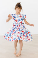 Born to Sparkle Flutter Sleeve Twirl Dress